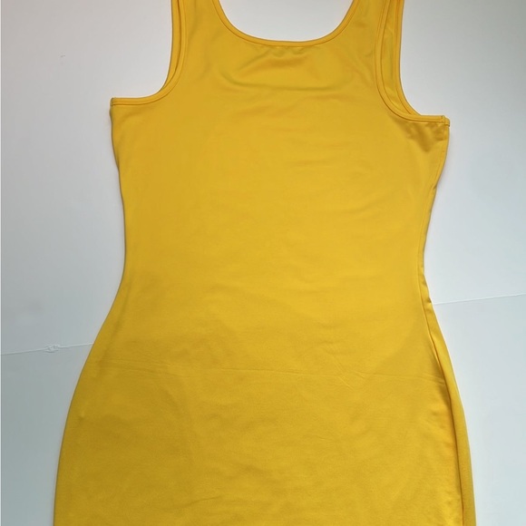 Yellow Tank top soft lounge pencil body con dress SzL - Picture 4 of 11